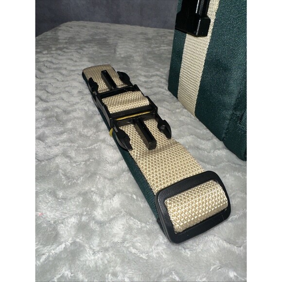 Vintage Green Canvas Canon Camera Bag w/ Dividers Strap 12x7x8 Clean Looks New - Picture 2 of 10